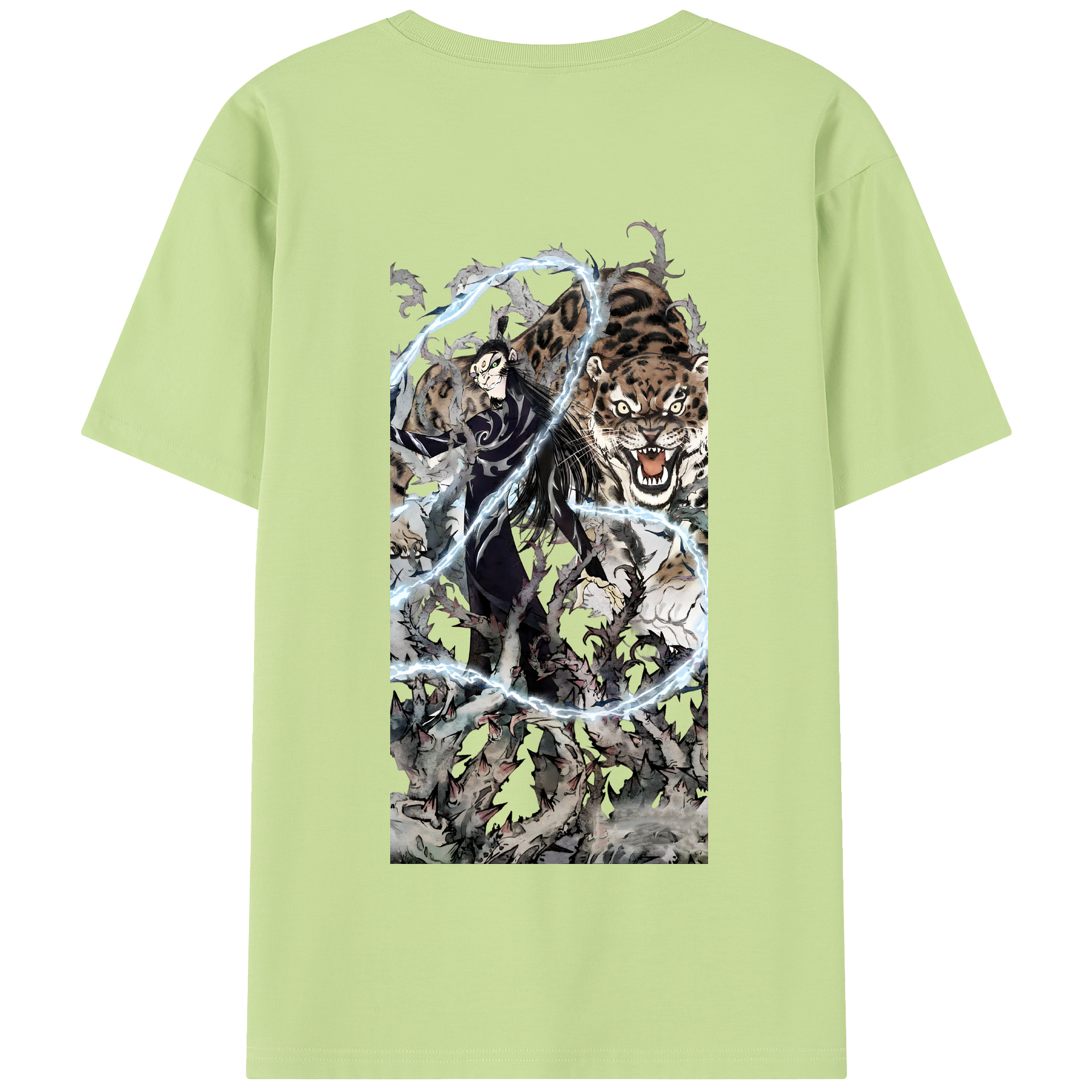 （画像用） Ne Zha 2 ナタ 魔童の大暴れ 綿100％半袖Tシャツ（背面プリント）